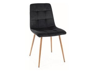 Набор из 4 обеденных стульев Signal Mila D Velvet, черный/коричневый цвет цена и информация | Стулья для кухни и столовой | pigu.lt