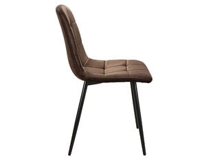 Набор из 4 обеденных стульев Signal Mila D Velvet, черный/коричневый цвет цена и информация | Стулья для кухни и столовой | pigu.lt