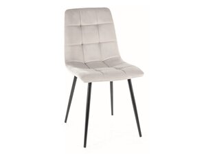 Набор из 4 обеденных стульев Signal Mila Velvet, серый/черный цвет цена и информация | Стулья для кухни и столовой | pigu.lt