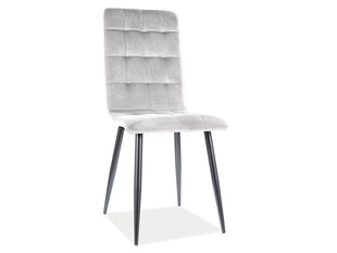 Набор из 4 обеденных стульев Signal Otto Velvet, серый/черный цвет цена и информация | Стулья для кухни и столовой | pigu.lt