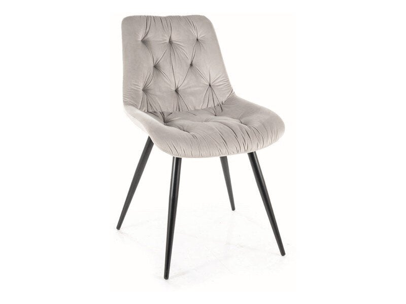 4-ių valgomojo kėdžių komplektas Signal Praga Velvet, pilkas/juodas kaina ir informacija | Virtuvės ir valgomojo kėdės | pigu.lt