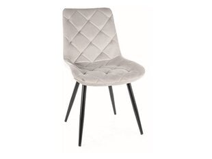4-ių valgomojo kėdžių komplektas Signal Ralph Velvet, pilkas/juodas kaina ir informacija | Virtuvės ir valgomojo kėdės | pigu.lt