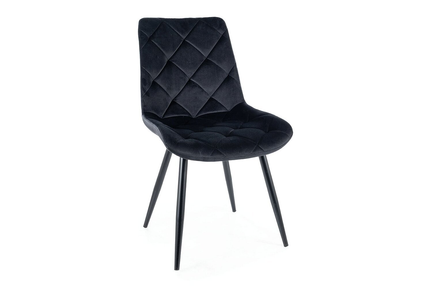 4-ių valgomojo kėdžių komplektas Signal Ralph Velvet, juodas kaina ir informacija | Virtuvės ir valgomojo kėdės | pigu.lt