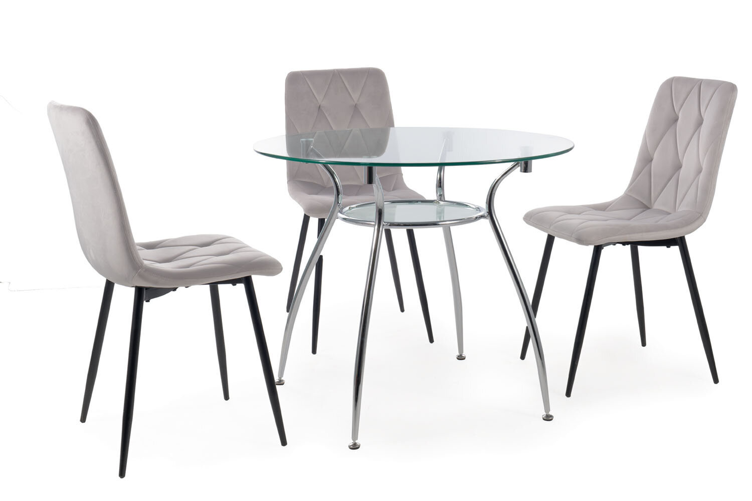 4-ių valgomojo kėdžių komplektas Signal Tom Velvet, žalias/juodas цена и информация | Virtuvės ir valgomojo kėdės | pigu.lt