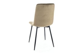 Набор из 4 обеденных стульев Signal Tom Velvet, серый/черный цвет цена и информация | Стулья для кухни и столовой | pigu.lt