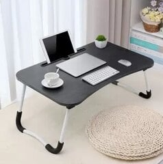 Sulankstomas nešiojamojo kompiuterio stalas Perf, juodas kaina ir informacija | Kompiuteriniai, rašomieji stalai | pigu.lt