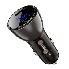 Car Charger Acefast B10 60W, USB-C + USB-C, with display (black) цена и информация | Зарядные устройства для телефонов | pigu.lt