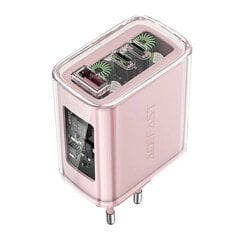 Wall charger Acefast A45, 2x USB-C, 1xUSB-A, 65W PD (pink) цена и информация | Зарядные устройства для телефонов | pigu.lt