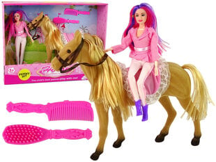 Lėlė su rudo žirgo figūrėle Lean Toys kaina ir informacija | Žaislai mergaitėms | pigu.lt