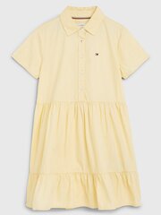 Платье TOMMY HILFIGER Essential Tiered Short Sleeve Shirt Lemon Zest 540125237, желтое цена и информация | Платья для девочек | pigu.lt