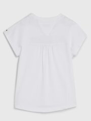 Детская футболка TOMMY HILFIGER Tommy Stripe Logo Tee 540125261, белая цена и информация | Рубашки для девочек | pigu.lt