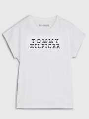 Детская футболка TOMMY HILFIGER Tommy Stripe Logo Tee 540125261, белая цена и информация | Футболка для девочек | pigu.lt