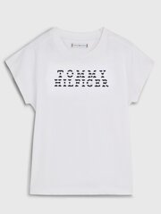 Детская футболка TOMMY HILFIGER Tommy Stripe Logo Tee 540125261, белая цена и информация | Рубашки для девочек | pigu.lt