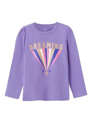 Name It marškinėliai mergaitėms, 13219821*02, violetiniai kaina ir informacija | Marškinėliai mergaitėms | pigu.lt