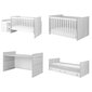 Lovytė 4 in 1 KikkaBoo Lorena, 60 x 120 cm, pilka/balta kaina ir informacija | Kūdikių lovytės | pigu.lt