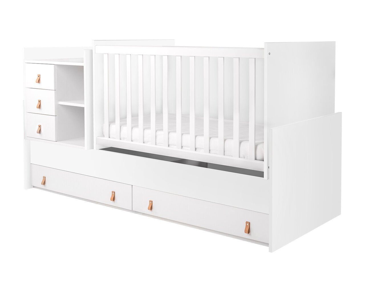 Lovytė 4 in 1 KikkaBoo Lorena, 60 x 120 cm, balta kaina ir informacija | Kūdikių lovytės | pigu.lt