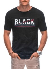 Marškinėliai vyrams Edoti s1878, juodi kaina ir informacija | Vyriški marškinėliai | pigu.lt