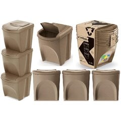 Комплект мусорных контейнеров 20л 5шт - серый цена и информация | Мусорные баки | pigu.lt