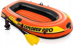 Pripučiama dvivietė valtis Intex Explorer Pro 200 58357NP, oranžinė, 120kg kaina ir informacija | Valtys ir baidarės | pigu.lt