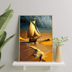 Картина по номерам На Раме "Парусник на берегу" Oh Art! 40x50 см цена и информация | Живопись по номерам | pigu.lt
