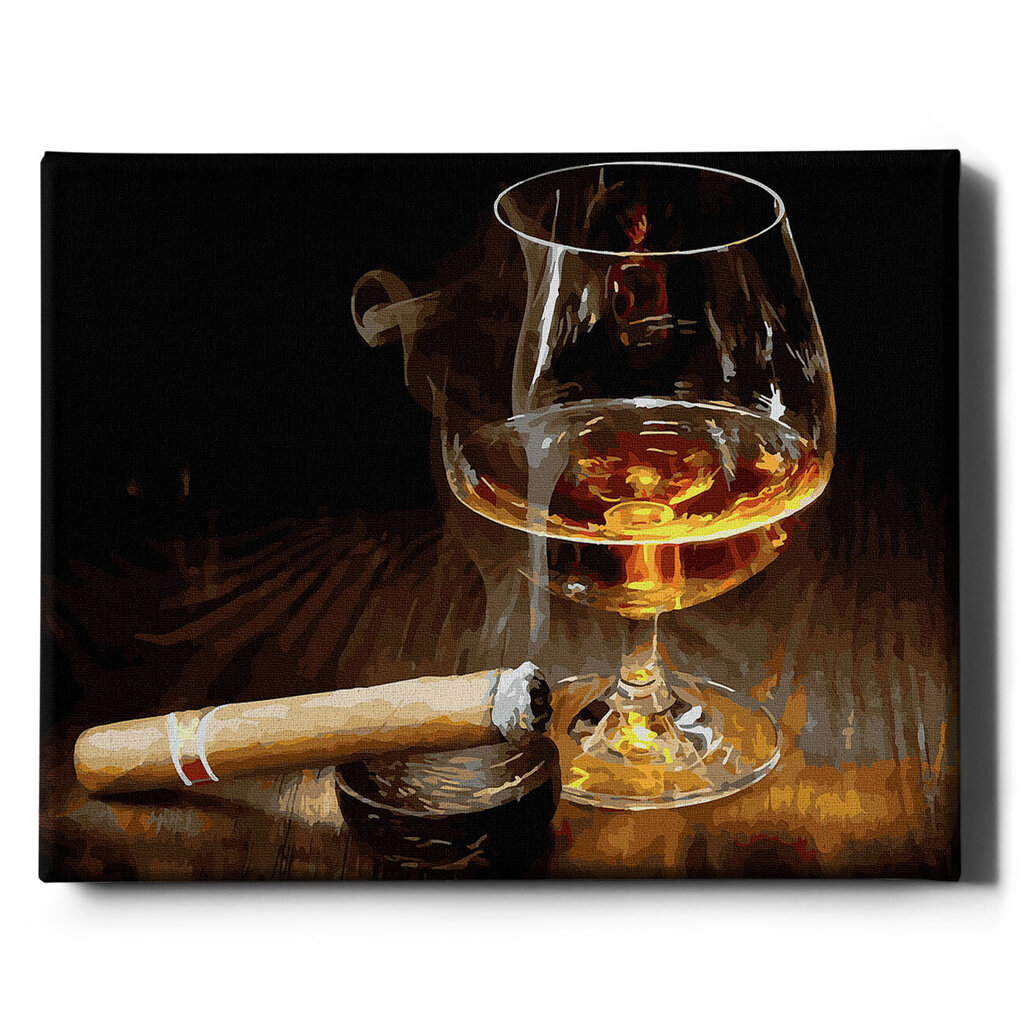 Tapyba pagal skaičius Konjakas ir cigaras Oh Art!, 40x50 cm цена и информация | Tapyba pagal skaičius | pigu.lt