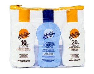 Rinkinys Malibu: apsauginis losjonas nuo saulės SPF 15, 100 ml + SPF 20, 100 ml + losjonas po deginimosi, 100 ml kaina ir informacija | Kremai nuo saulės | pigu.lt