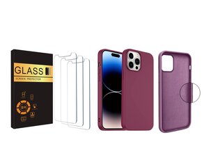 Jashinne Silicon case set 2in1: IP14 бордовый футляр и USB-кабель Lightning цена и информация | Защитные пленки для телефонов | pigu.lt