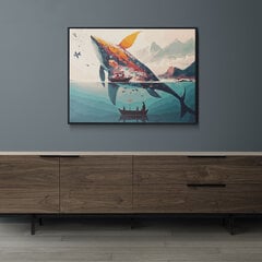 Картина по номерам На Раме "Кит в море" Oh Art! 40x50 см цена и информация | Набор для рисования по номерам | pigu.lt