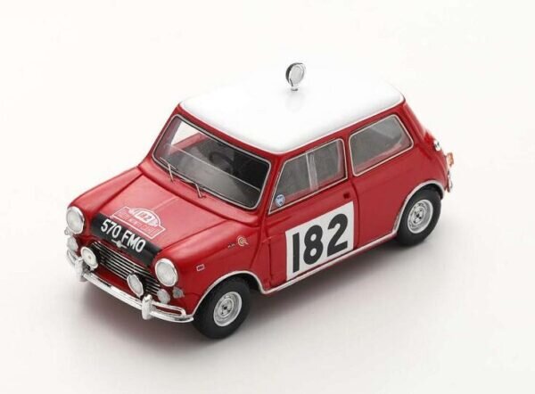 Morris Cooper S #182 4th Monte Carlo Rally 1964 Timo Mäkinen - Patrick Vanson SPARK 1:43 S1191 kaina ir informacija | Kolekciniai modeliukai | pigu.lt