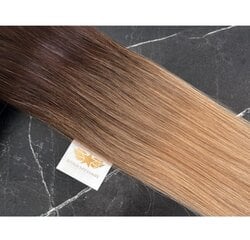 Натуральные волосы на заколках Реми 6 частей, с переходом омбре от темно-русого цвета, 02-20 нет. цена и информация | Аксессуары для волос | pigu.lt