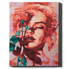 Tapyba pagal skaičius Moteris su rože Oh Art!, 40x50 cm kaina ir informacija | Tapyba pagal skaičius | pigu.lt
