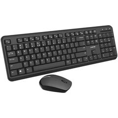 CANYON SET-W20  Wireless combo set Wireless keyboard with Silent switches 104 keys  UK&US 2 in 1 layout optical 3D Wireless mice 100DPI blac цена и информация | Клавиатуры | pigu.lt