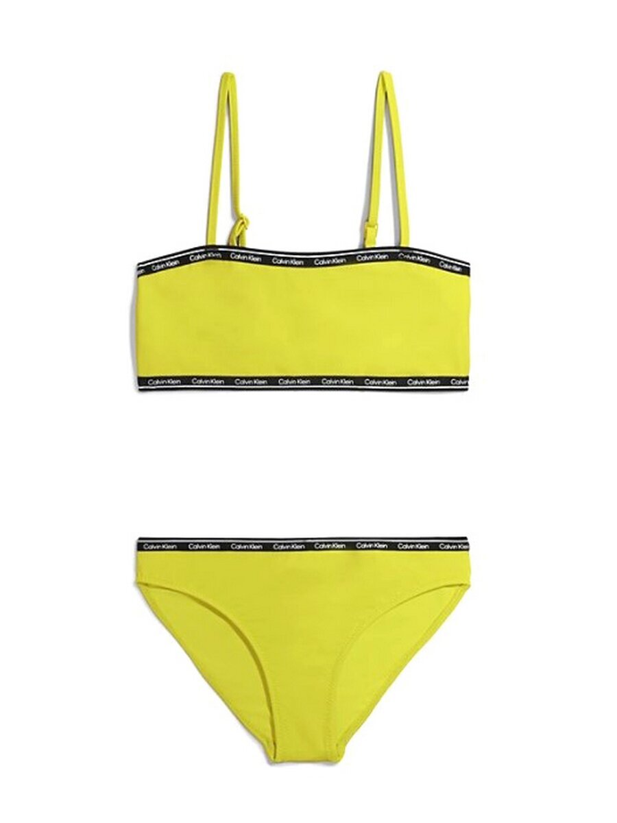 Calvin Klein maudymosi kostiumėlis mergaitėms 520883227, geltonas kaina |  pigu.lt