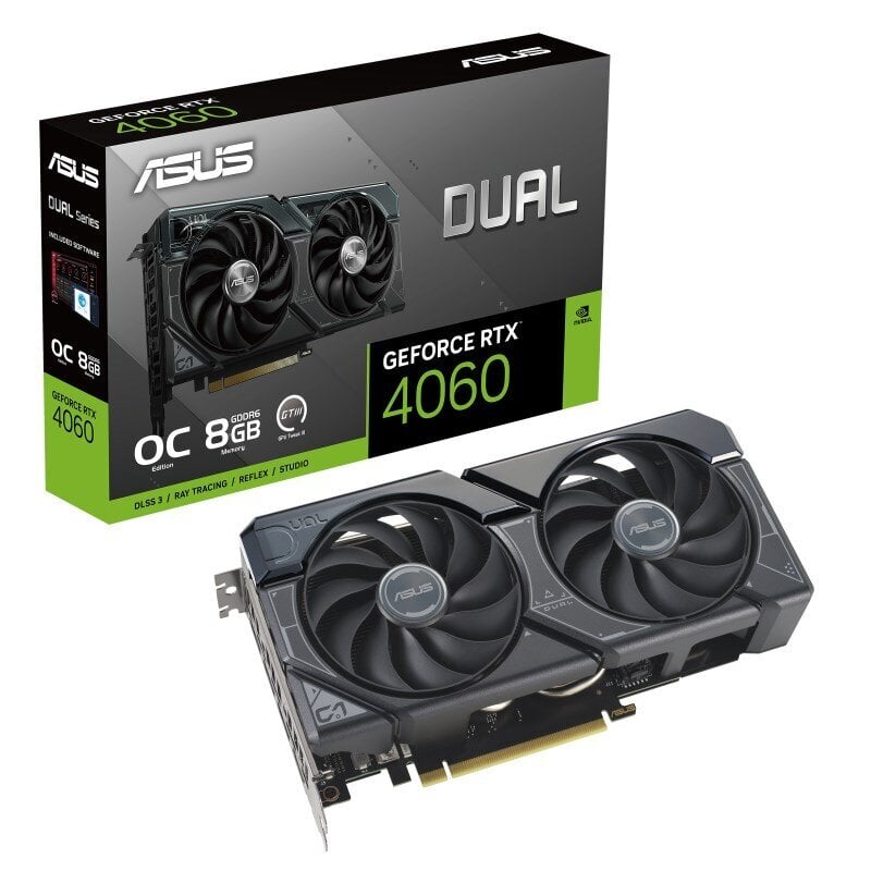 Asus Dual GeForce RTX 4060 OC Edition kaina ir informacija | Vaizdo plokštės (GPU) | pigu.lt