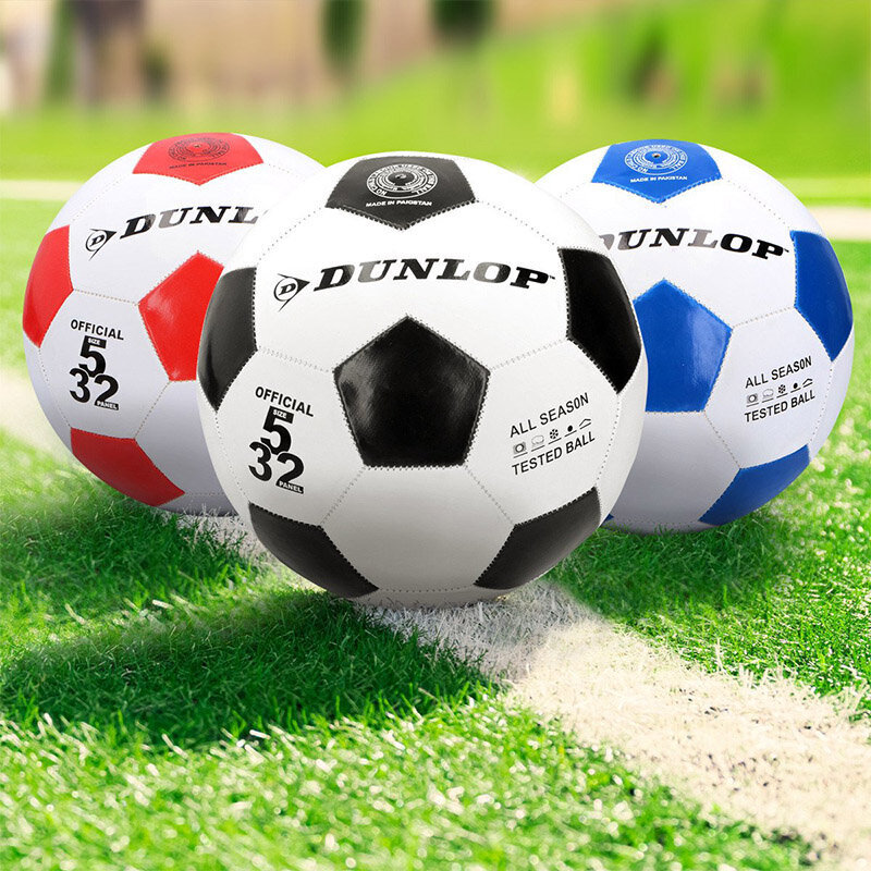 Futbolo kamuolys Dunlop, 5 dydis, baltas/juodas kaina ir informacija | Futbolo kamuoliai | pigu.lt