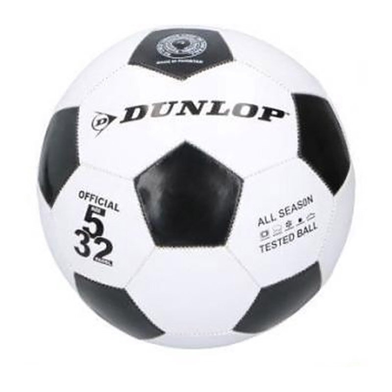 Futbolo kamuolys Dunlop, 5 dydis, baltas/juodas kaina ir informacija | Futbolo kamuoliai | pigu.lt