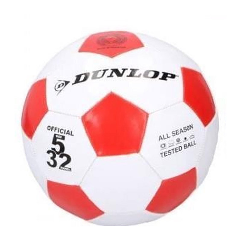 Futbolo kamuolys Dunlop, 5 dydis, baltas/raudonas kaina ir informacija | Futbolo kamuoliai | pigu.lt