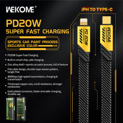 Wekome USB C/lightning, 1 m цена и информация | Кабели и провода | pigu.lt