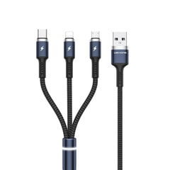 Wekome USB-A/Lightning USB-C/Micro USB, 1.2 m цена и информация | Кабели и провода | pigu.lt