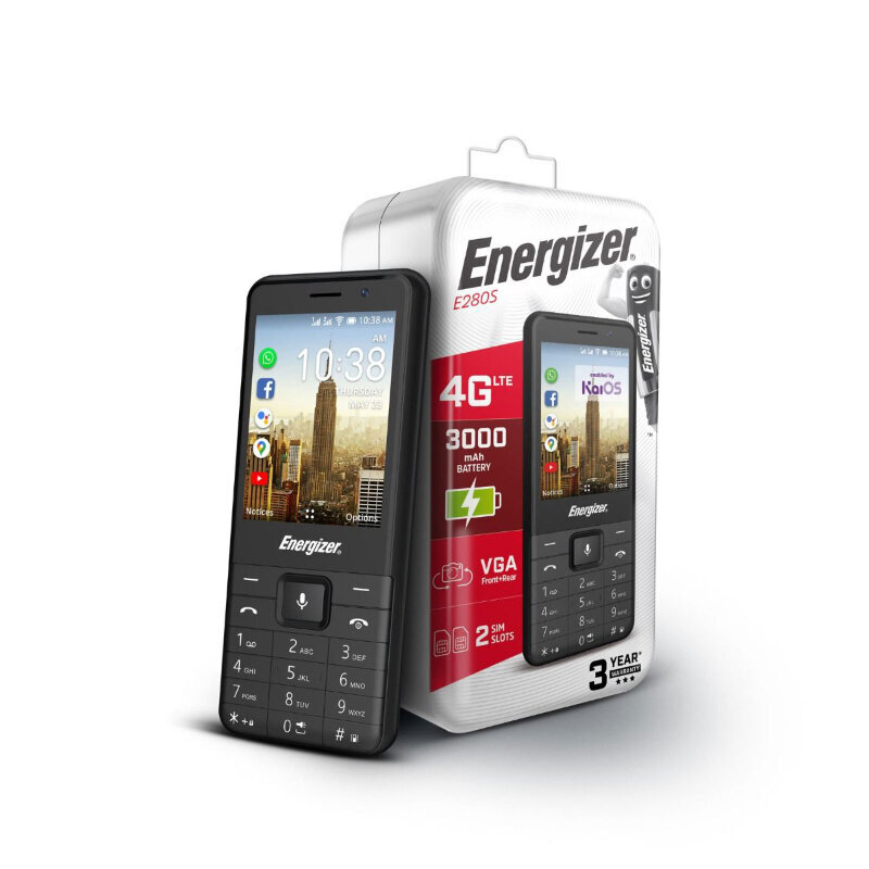 Energizer E280S Black цена и информация | Mobilieji telefonai | pigu.lt