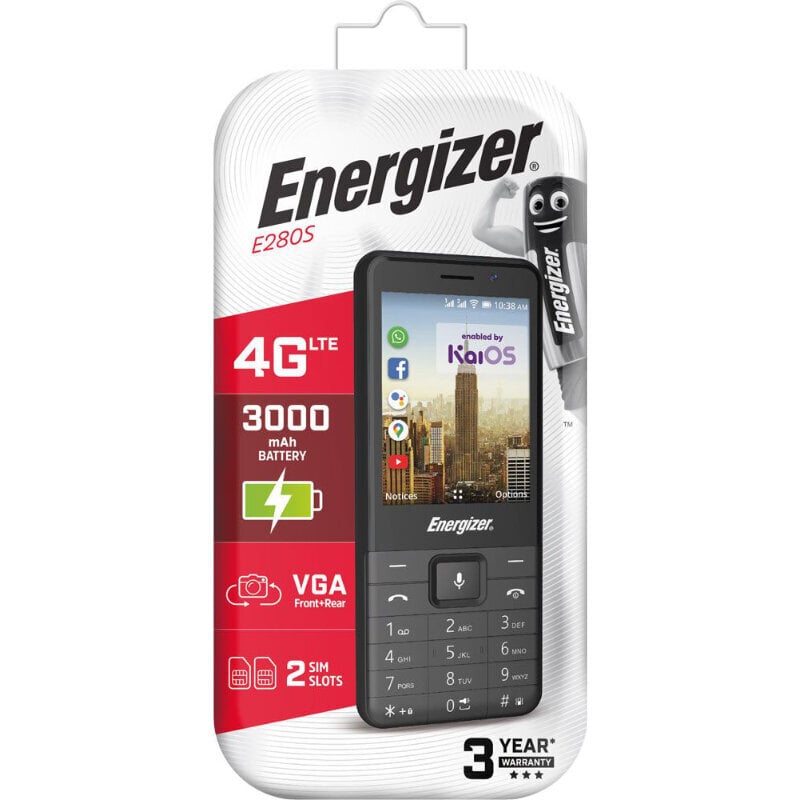 Energizer E280S Black kaina ir informacija | Mobilieji telefonai | pigu.lt