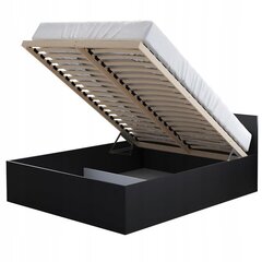 Кровать с матрасом и ящиком для белья, 180x200 см, черный цвет цена и информация | Кровати | pigu.lt