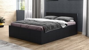 Кровать с матрасом и ящиком для белья, 160x200 см, черный цвет цена и информация | Кровати | pigu.lt