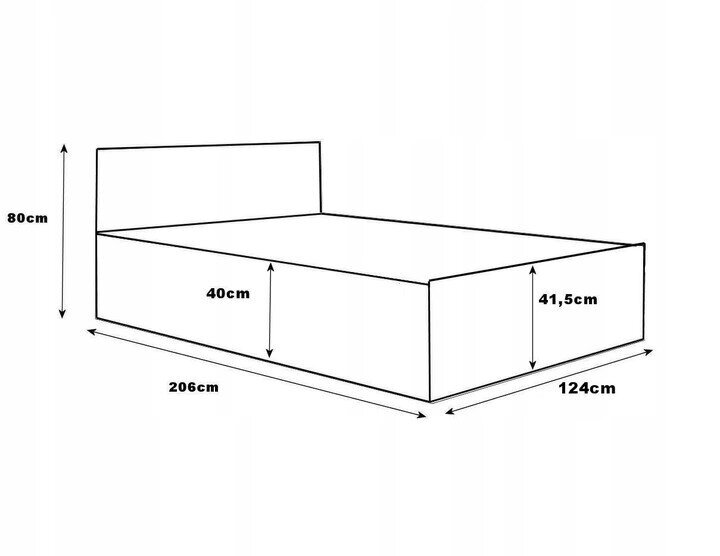 Lova su čiužiniu ir patalynės konteineriu, 120x200 cm, balta kaina ir informacija | Lovos | pigu.lt