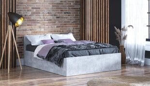Кровать с матрасом и ящиком для белья, 140x200 см, серый цвет цена и информация | Кровати | pigu.lt