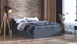 Кровать с матрасом и ящиком для белья, 140x200 см, серого цвета цена и информация | Кровати | pigu.lt