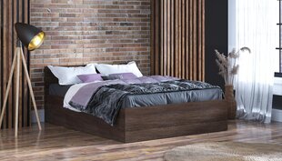 Кровать с матрасом и ящиком для белья, 140x200 см, коричневая цена и информация | Кровати | pigu.lt