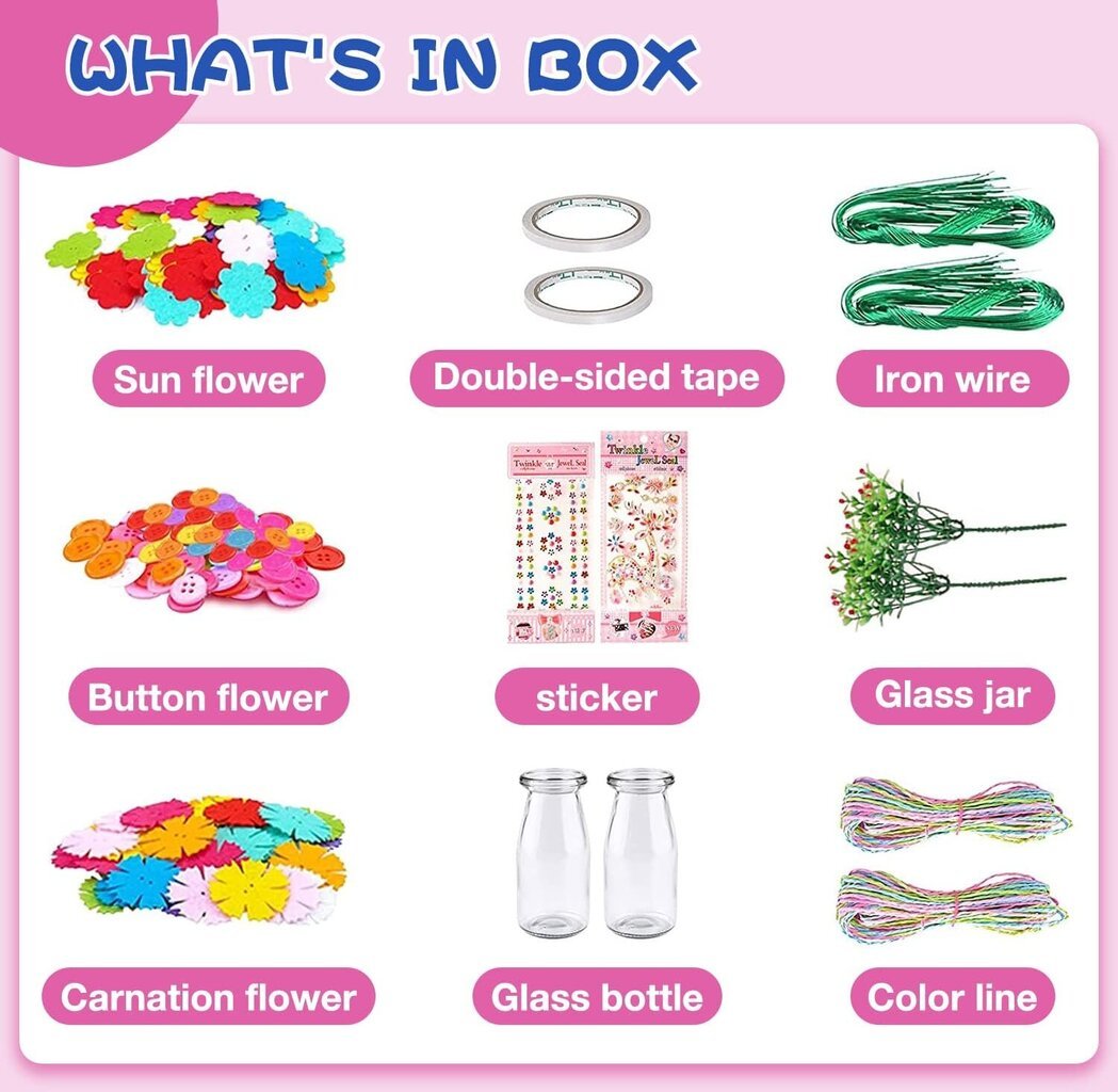 Kūrybiškumo rinkinys DIY Button Bouquet Flowers kaina ir informacija | Lavinamieji žaislai | pigu.lt