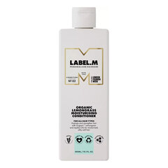 Drėkinantis plaukų kondicionierius Label.m Organic Lemongrass, 300 ml kaina ir informacija | Balzamai, kondicionieriai | pigu.lt