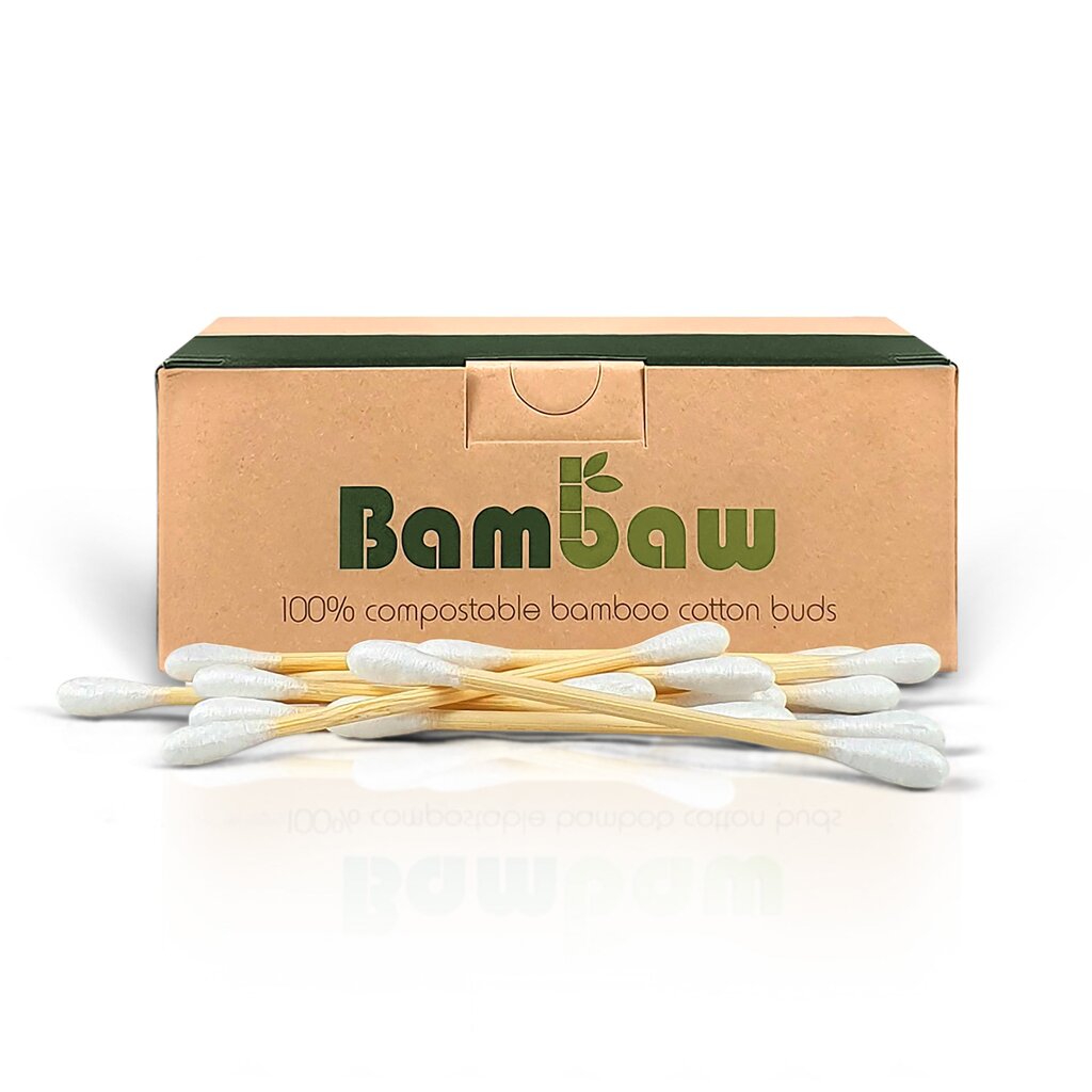 Bambukiniai ausų krapštukai Bambaw, 200 vnt. kaina ir informacija | Vatos gaminiai, drėgnos servetėlės | pigu.lt